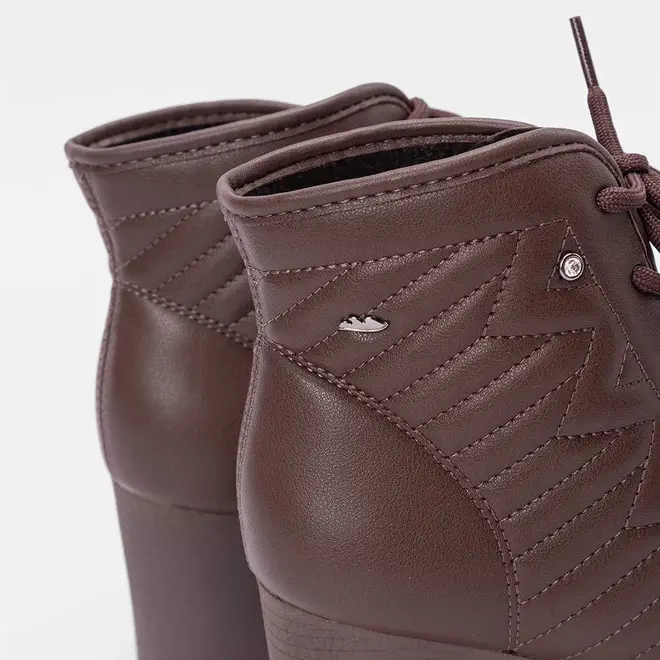 Bota Coturno Dakota Salto Grosso Detalhe Pespontos Marrom