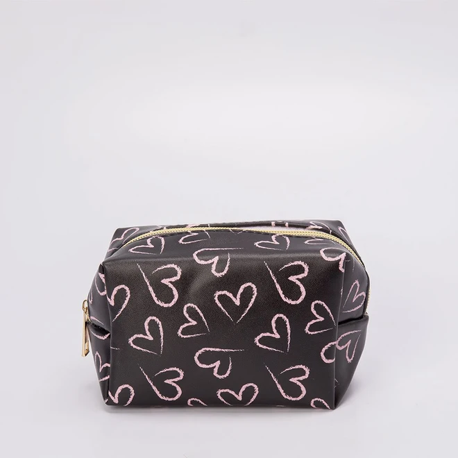 Mini Necessaire Gabriela Corações Preto