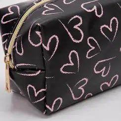 Mini Necessaire Gabriela Corações Preto