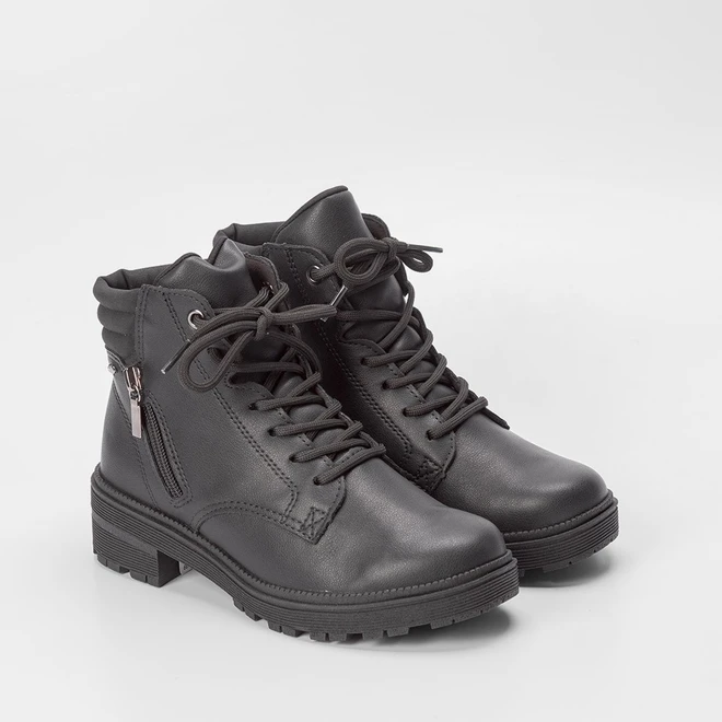 Bota Coturno Dakota Ziper Lateral Preto