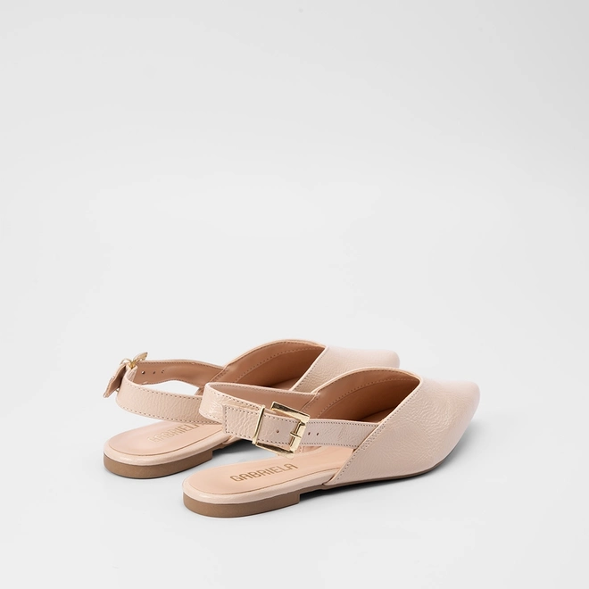 Sapatilha Slingback Gabriela Recorte Marfim