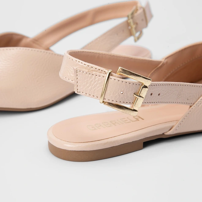 Sapatilha Slingback Gabriela Recorte Marfim
