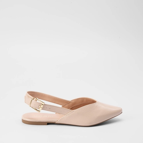 Sapatilha Slingback Gabriela Recorte Marfim