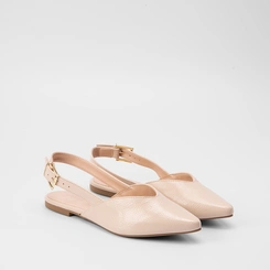 Sapatilha Slingback Gabriela Recorte Marfim