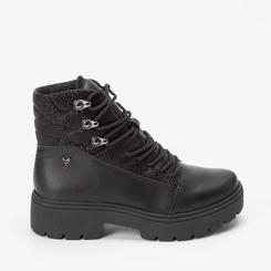 Bota Coturno Mississipi Recorte Brilho Preto