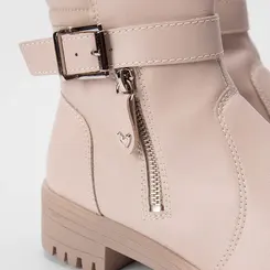 Bota Coturno Mississipi Detalhe Acolchoado Fivela Marfim
