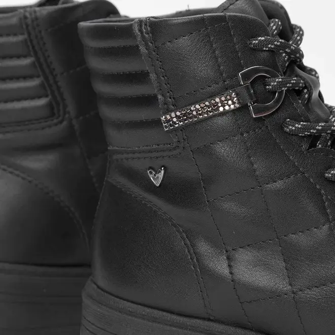 Bota Coturno Mississipi Detalhe Ilhós Strass Preto