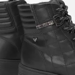 Bota Coturno Mississipi Detalhe Ilhós Strass Preto