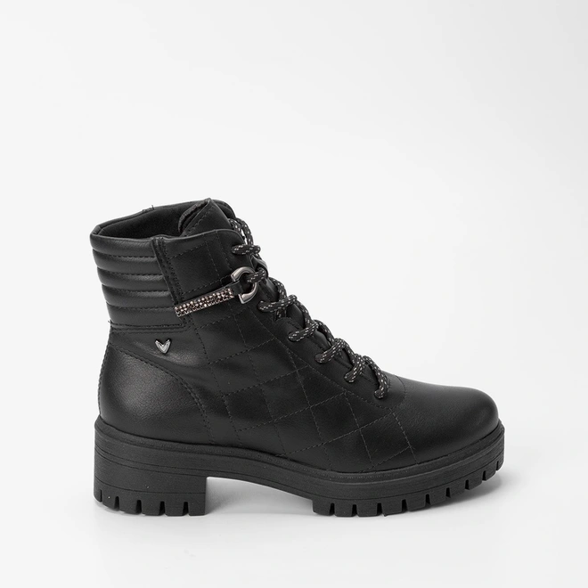 トップス ms Bota Coturno Mississipi Detalhe Ilhós Strass Preto