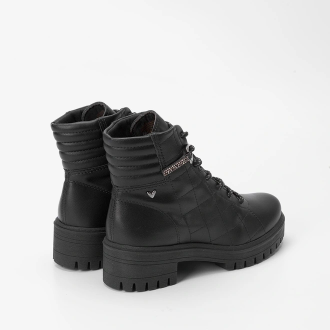 Bota Coturno Mississipi Detalhe Ilhós Strass Preto
