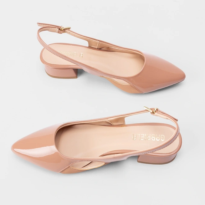 Scarpin Slingback Gabriela Recorte Lateral Nude