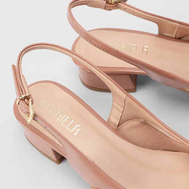 Scarpin Slingback Gabriela Recorte Lateral Nude