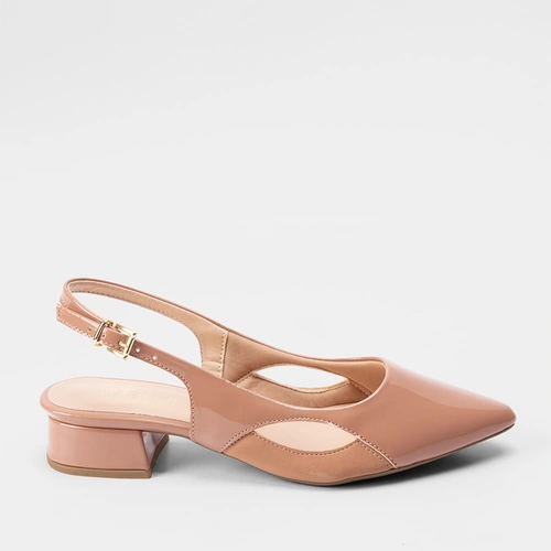 Scarpin Slingback Gabriela Recorte Lateral Nude