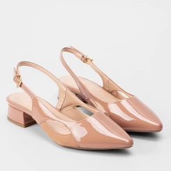 Scarpin Slingback Gabriela Recorte Lateral Nude