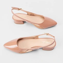 Scarpin Slingback Gabriela Recorte Lateral Nude