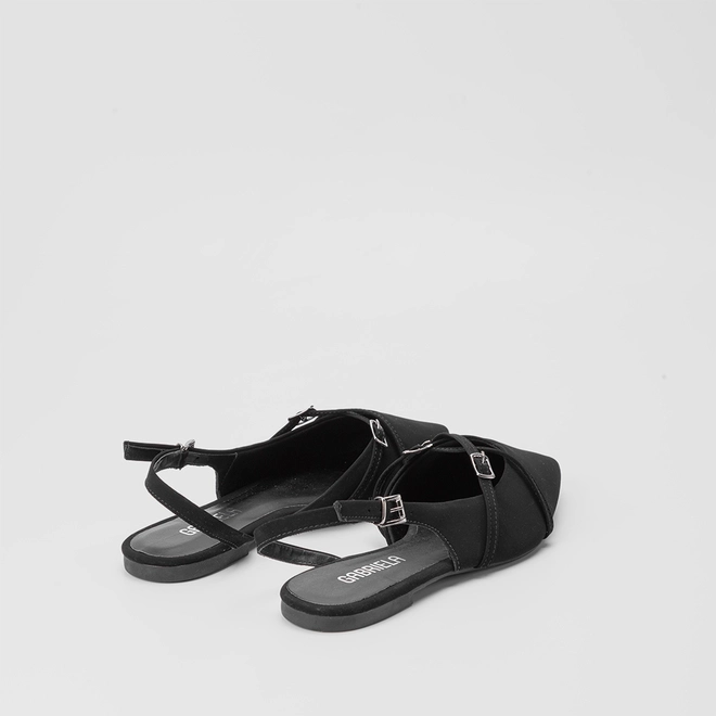 Sapatilha Slingback Gabriela Tiras Cruzada Preto