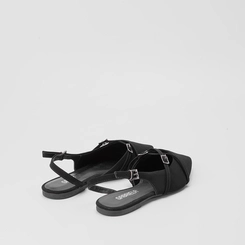 Sapatilha Slingback Gabriela Tiras Cruzada Preto