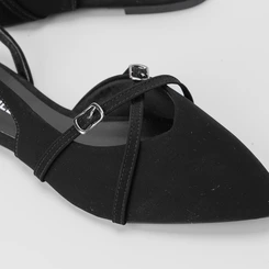 Sapatilha Slingback Gabriela Tiras Cruzada Preto