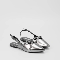 Sapatilha Slingback Gabriela Tiras Cruzada Grafite