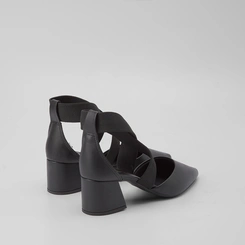 Scarpin Feminino Penélope Tiras Cruzadas Elástico Preto