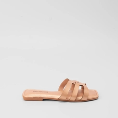 Rasteira Penélope Tiras Recortes Rose Gold