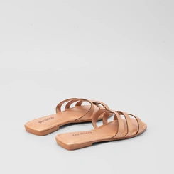 Rasteira Penélope Tiras Recortes Rose Gold
