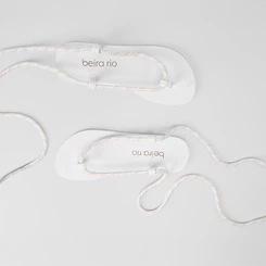 Chinelo Beira Rio Tiras Amarração Branco