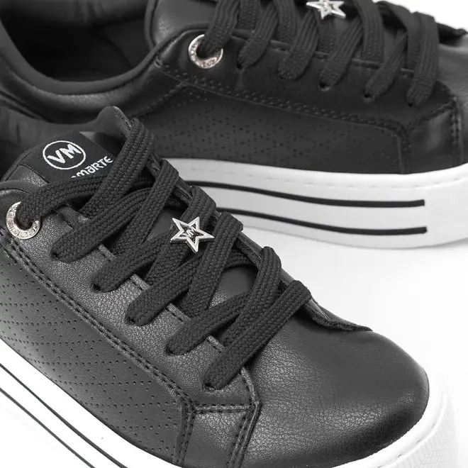 Tênis Casual Feminino Via Marte Flatform Detalhe Pesponto Preto