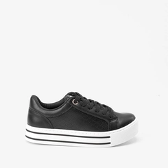 Tênis Casual Feminino Via Marte Flatform Detalhe Pesponto Preto