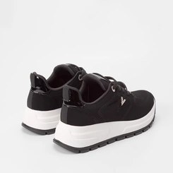 Tênis Chunky Feminino Via Marte Nobuck Detalhe Strass Preto