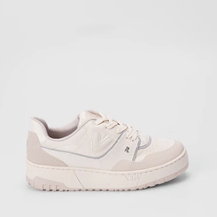 Tênis Casual Feminino Via Marte Recortes Nobuck Marfim & Bege
