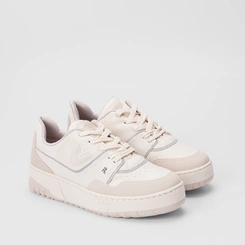 Tênis Casual Feminino Via Marte Recortes Nobuck Marfim & Bege