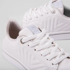 Tênis Casual Feminino Via Marte Pespontos Ilhós Strass Branco