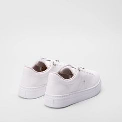 Tênis Casual Feminino Via Marte Detalhes Strass Branco