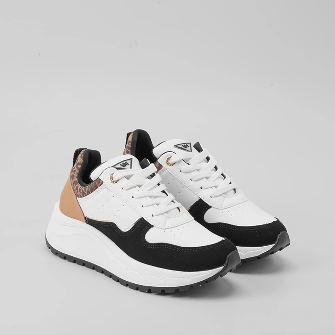 Tênis Via Marte Chunky: Recortes Nobuck Onça Branco Studio Z