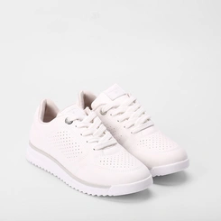 Tênis Via Marte Feminino Tratorado Pespontos & Perfuros Branco