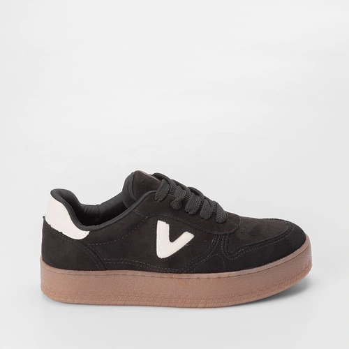 Tênis Via Marte Feminino Camurça Detalhe Logo Preto