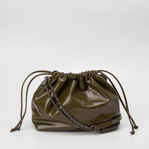 Bolsa Bucket Gabriela Alça Corrente Verde Oliva