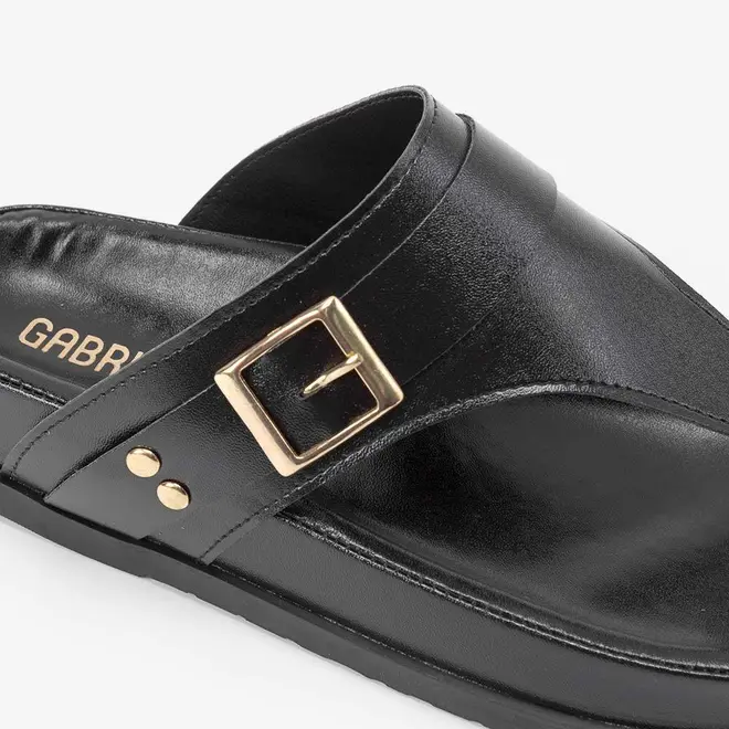 Tamanco Papete Gabriela Tira Fivela Preto