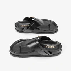 Tamanco Papete Gabriela Tira Fivela Preto