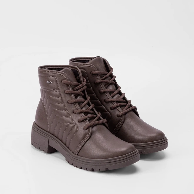 Bota Coturno Dakota Plataforma Detalhe Pespontos Marrom