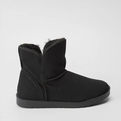 Bota Feminina Mooncity Cano Curto Peluciada Preto