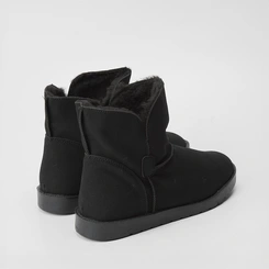 Bota Feminina Mooncity Cano Curto Peluciada Preto
