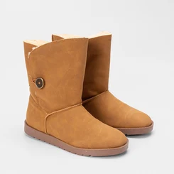 Bota Ugg Mooncity Detalhe Botão Caramelo