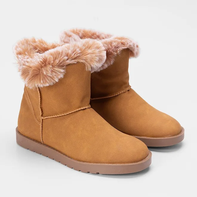 Bota Ugg Mooncity Detalhe Pelo Caramelo