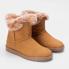Bota Ugg Mooncity Detalhe Pelo Caramelo