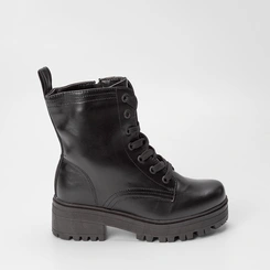 Bota Coturno Mooncity Cano Médio Plataforma Preto