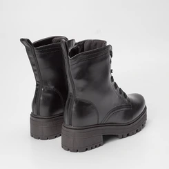 Bota Coturno Mooncity Cano Médio Plataforma Preto