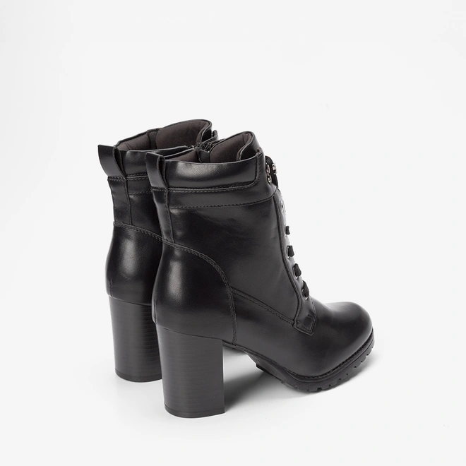 Bota Coturno Mooncity Salto Bloco Detalhe Ilhós Preto