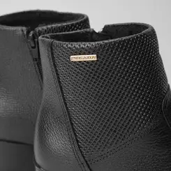 Ankle Boot Feminina Pegada Original Couro Texturizado Preto